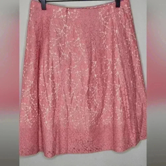 Talbots NWT New Womens Pink White A Line Lace Skirt Size 4 - Picture 6 of 10